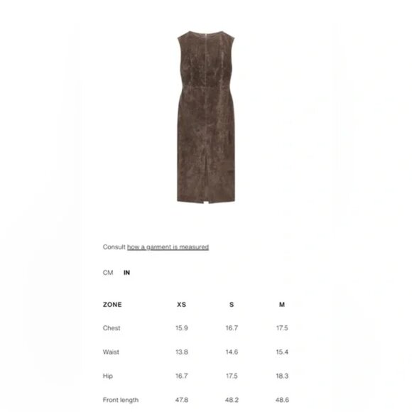 ZARA 100% SUEDE LEATHER MIDI DRESS - Picture 3 of 4
